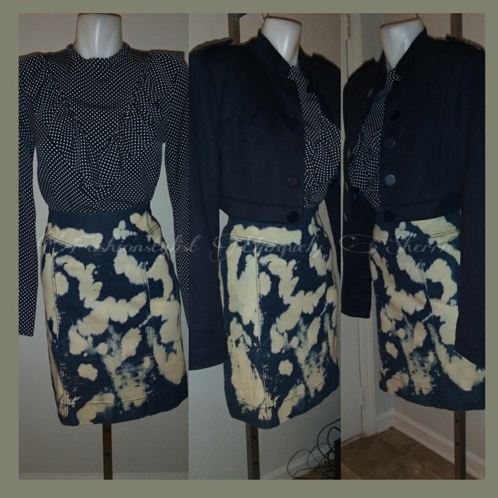 Navy Cropped Military Style Jacket - Picture 4 of 8